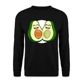 Paire de cadeaux Kawaii Comic Love à l'avocat - Sweat-shirt Unisexe - noir - Devant - Alina (178cm) & Michal (187cm)