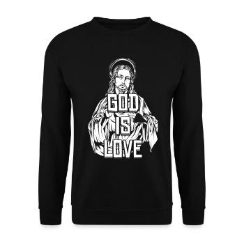 Dieu est amour Jésus Christ - Sweat-shirt Unisexe - noir - Devant - Alina (178cm) & Michal (187cm)