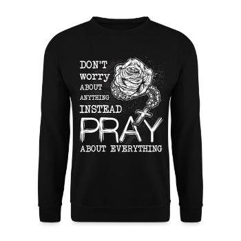 Rosary Christian Prayer Christianity - Unisex Sweatshirt - black - Front - Alina (178cm) & Michal (187cm)