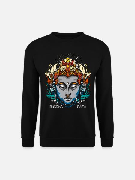 Buddha Buddhist Buddhismus Geschenk - Unisex Pullover - Schwarz