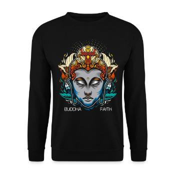 Bouddha Bouddhisme Inde Religion Foi - Sweat-shirt Unisexe - noir - Devant - Alina (178cm) & Michal (187cm)