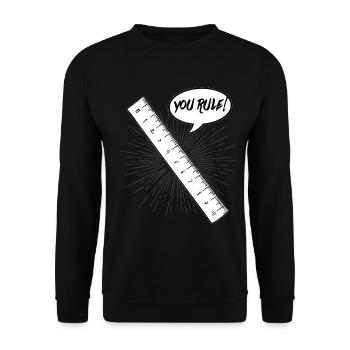 Ruler teacher student school student gift - Unisex Sweatshirt - black - Front - Alina (178cm) & Michal (187cm)