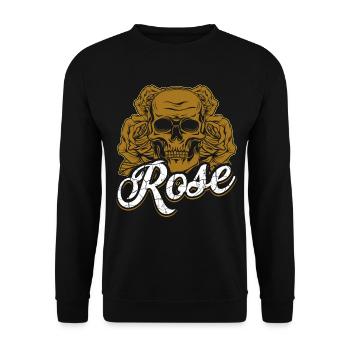 Skull Roses Flowers Skull Skull - Unisex Sweatshirt - black - Front - Alina (178cm) & Michal (187cm)