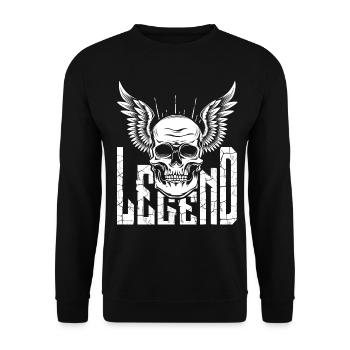 Rock Biker Skull Wing Skull Skull - Unisex Sweatshirt - black - Front - Alina (178cm) & Michal (187cm)