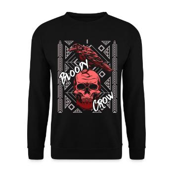 Bloody Crow Skull Skull Skull Skull - Unisex Sweatshirt - black - Front - Alina (178cm) & Michal (187cm)