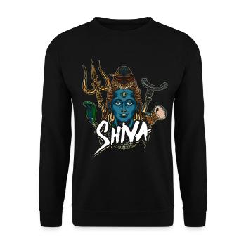 Deity Hinduism Shiva gift - Unisex Sweatshirt - black - Front - Alina (178cm) & Michal (187cm)