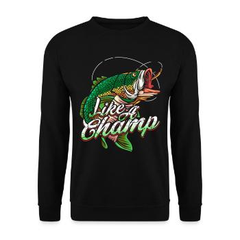 fishing rod - Unisex Sweatshirt - black - Front - Alina (178cm) & Michal (187cm)