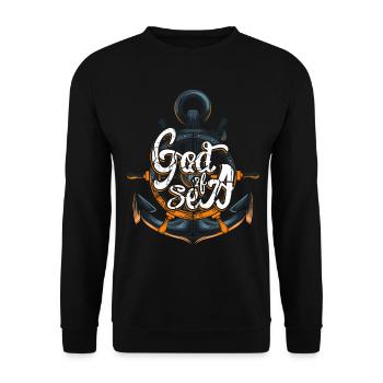God Of Sea - Unisex Pullover - Schwarz - Vorne - Alina (178cm) & Michal (187cm)