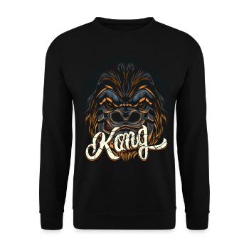 Gorilla Tier Dschungel Geschenk - Unisex Pullover - Schwarz - Vorne - Alina (178cm) & Michal (187cm)