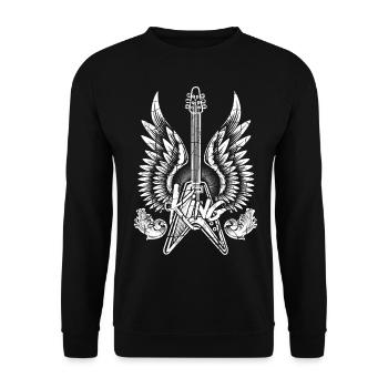 Electric guitar with grand piano rock guitarist - Unisex Sweatshirt - black - Front - Alina (178cm) & Michal (187cm)