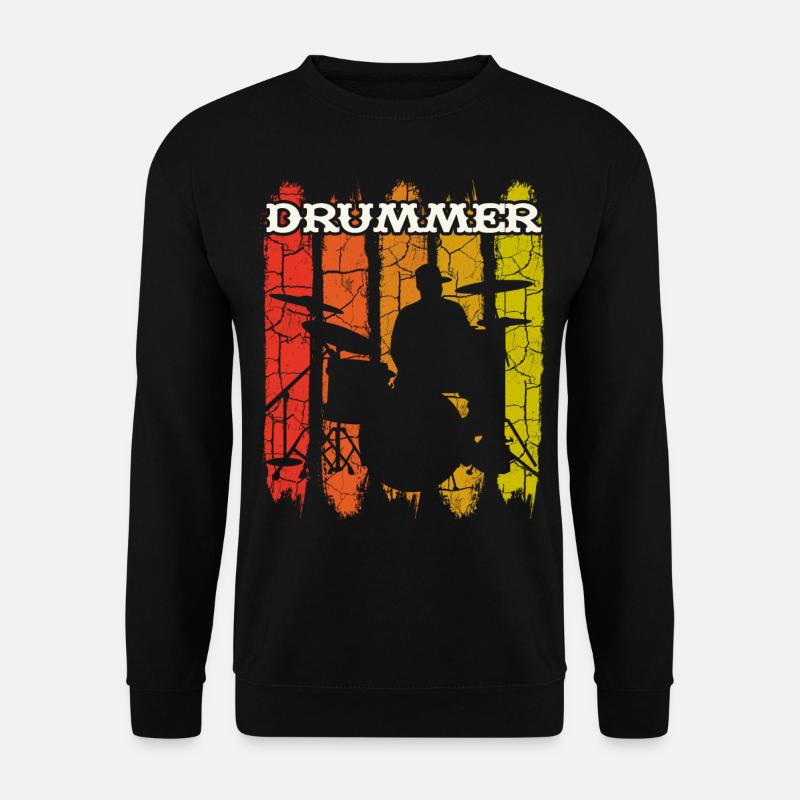 Vintage Retro Schlagzeuger Musiker - Unisex Pullover - Schwarz