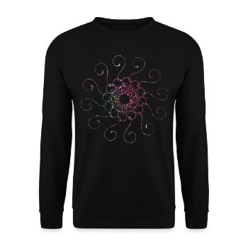 Mandala Paillettes - Sweat-shirt Unisexe - noir - Devant - Alina (178cm) & Michal (187cm)