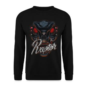 Cyborg Raptor Dinosaur Scifi - Unisex Sweatshirt - black - Front - Alina (178cm) & Michal (187cm)