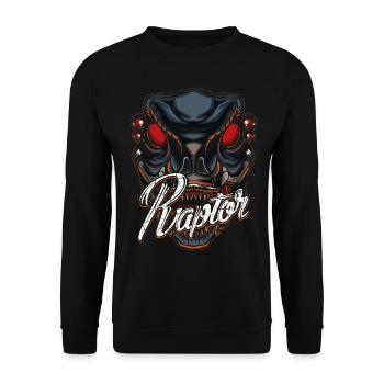 Robot Dino - Unisex Sweatshirt - black - Front - Alina (178cm) & Michal (187cm)