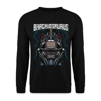 Cyborg Brachiosaurus Dinosaur Scifi - Unisex Sweatshirt - black - Front - Alina (178cm) & Michal (187cm)