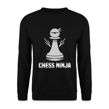 Chess Ninja - Échec de cadeau d'échecs - Sweat-shirt Unisexe - noir - Devant - Alina (178cm) & Michal (187cm)