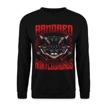 Cyborg Ankylosaurus Dinosaur Scifi - Unisex Sweatshirt - black - Front - Alina (178cm) & Michal (187cm)