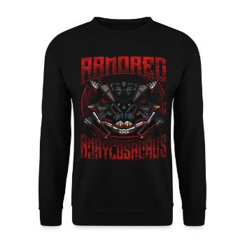 Robot Dino - Unisex Sweatshirt - black - Front - Alina (178cm) & Michal (187cm)