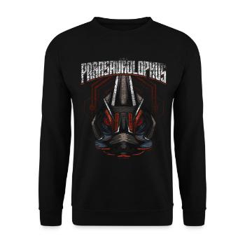 Roboter Dino - Unisex Pullover - Schwarz - Vorne - Alina (178cm) & Michal (187cm)
