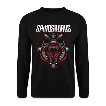 Cyborg Spinosaurus Scifi - Unisex Pullover - Schwarz - Vorne - Alina (178cm) & Michal (187cm)
