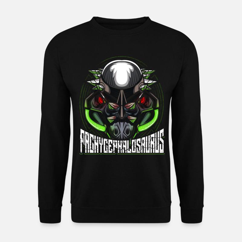 Cyborg Pachycephalosaurus Dinosaurier Scifi - Unisex Pullover - Schwarz