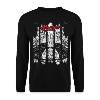 Cadeau de raton laveur de visage de raton laveur - Sweat-shirt Unisexe - noir - Devant - Alina (178cm) & Michal (187cm)