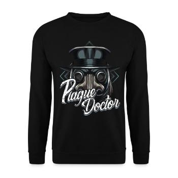 plague doctor - Unisex Sweatshirt - black - Front - Alina (178cm) & Michal (187cm)
