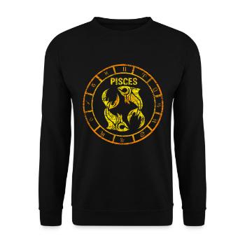 Cool Pisces zodiac signs - Unisex Sweatshirt - black - Front - Alina (178cm) & Michal (187cm)