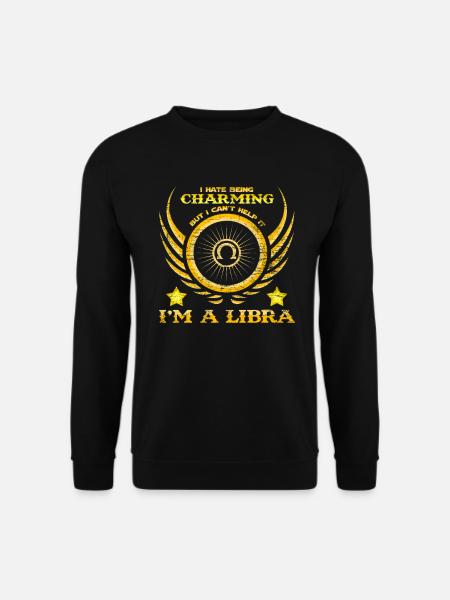 Sternzeichen Sprüche Waage Libra - Unisex Pullover - Schwarz