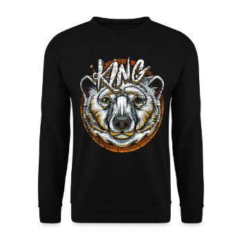 Ours polaire couronne d'ours polaire - Sweat-shirt Unisexe - noir - Devant - Alina (178cm) & Michal (187cm)