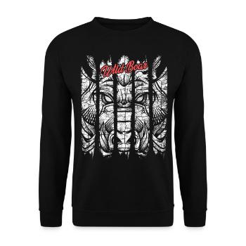 Wildschwein Modern Trendy Warzenschwein - Unisex Pullover - Schwarz - Vorne - Alina (178cm) & Michal (187cm)