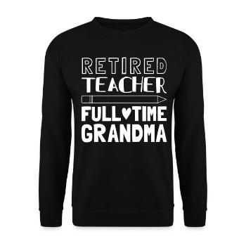Lehrer Rente Pension Beamte Oma Geschenk - Unisex Pullover - Schwarz - Vorne - Alina (178cm) & Michal (187cm)
