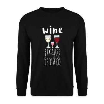 Wine lovers Winegrower Wine tasting Grapevine - Unisex Sweatshirt - black - Front - Alina (178cm) & Michal (187cm)