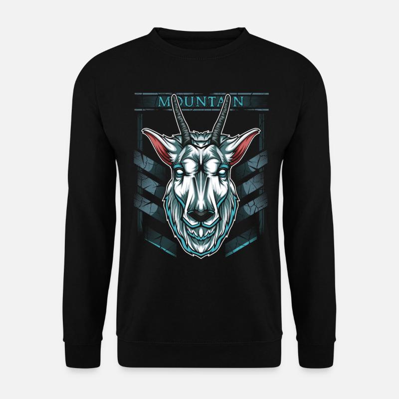 Trendy Bergziege Wildtier Wildnis Ziege Modern - Unisex Pullover - Schwarz