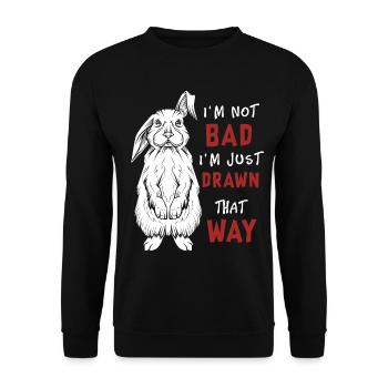 Häschen Spruch - Unisex Pullover - Schwarz - Vorne - Alina (178cm) & Michal (187cm)