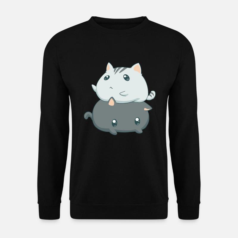 Katzen Kawaii - Unisex Pullover - Schwarz