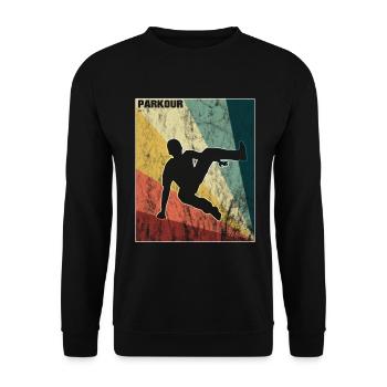 Parkour Freerunning Traceur Parcour Urban Geschenk - Unisex Pullover - Schwarz - Vorne - Alina (178cm) & Michal (187cm)