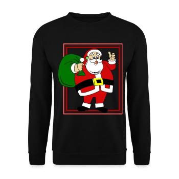 Père Noël - Sweat-shirt Unisexe - noir - Devant - Alina (178cm) & Michal (187cm)