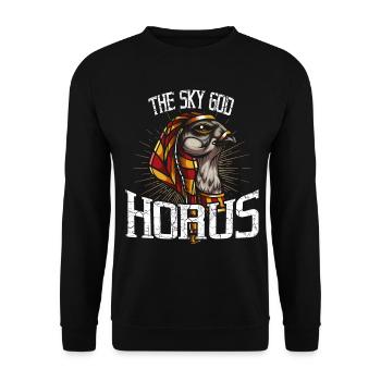 Horus Egypte Falcon Dieu Divine Antique - Sweat-shirt Unisexe - noir - Devant - Alina (178cm) & Michal (187cm)