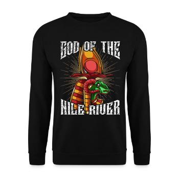 God of Nils Khnum Ancient Egyptian Mytisch Deity - Unisex Sweatshirt - black - Front - Alina (178cm) & Michal (187cm)