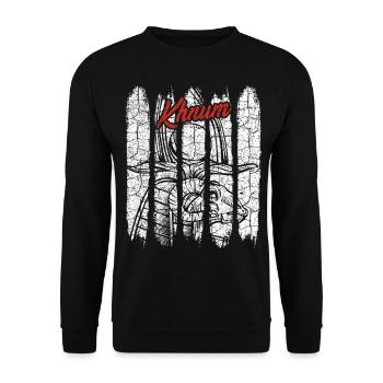 Vintage Style rétro Khnum Silhouette Dieu - Sweat-shirt Unisexe - noir - Devant - Alina (178cm) & Michal (187cm)