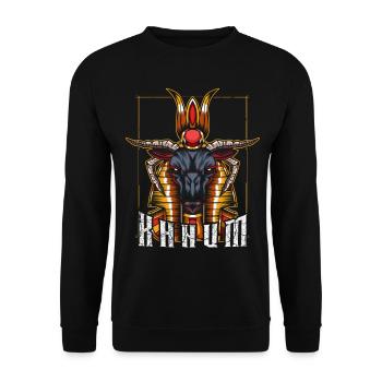 Chenemu Chnum Gott Gottheit Fruchtbarkeit Nil - Unisex Pullover - Schwarz - Vorne - Alina (178cm) & Michal (187cm)
