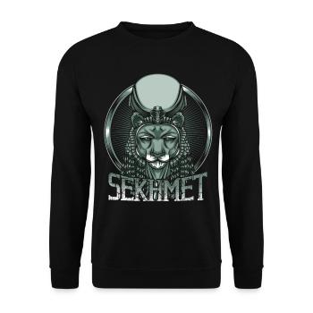 Goddess of war Sachmet Egyptian Egypt god - Unisex Sweatshirt - black - Front - Alina (178cm) & Michal (187cm)