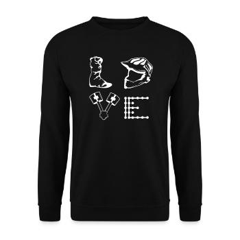 Motocross Motorcycle Love Motorcycle Helmet Gift Idea - Unisex Sweatshirt - black - Front - Alina (178cm) & Michal (187cm)