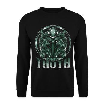 Gott der Weisheit Thoth Ägyptisch Ägypten Gottheit - Unisex Pullover - Schwarz - Vorne - Alina (178cm) & Michal (187cm)