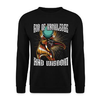 Gott des Wissen Weisheit Thoth Ägyptischer Gott - Unisex Pullover - Schwarz - Vorne - Alina (178cm) & Michal (187cm)