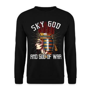 Egyptian god of heaven Anhur - Unisex Sweatshirt - black - Front - Alina (178cm) & Michal (187cm)
