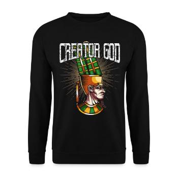 Amun Ägyptischer Gott Schöpfer Mythos - Unisex Pullover - Schwarz - Vorne - Alina (178cm) & Michal (187cm)