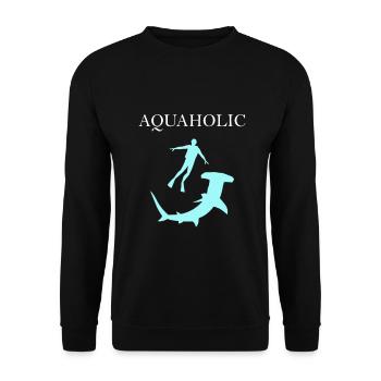 Diver Shirt • Water Sport • Aquaholic Gift - Unisex Sweatshirt - black - Front - Alina (178cm) & Michal (187cm)