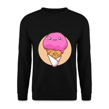 Soft ice cream Strawberry ice cream Sweet ice cream - Unisex Sweatshirt - black - Front - Alina (178cm) & Michal (187cm)